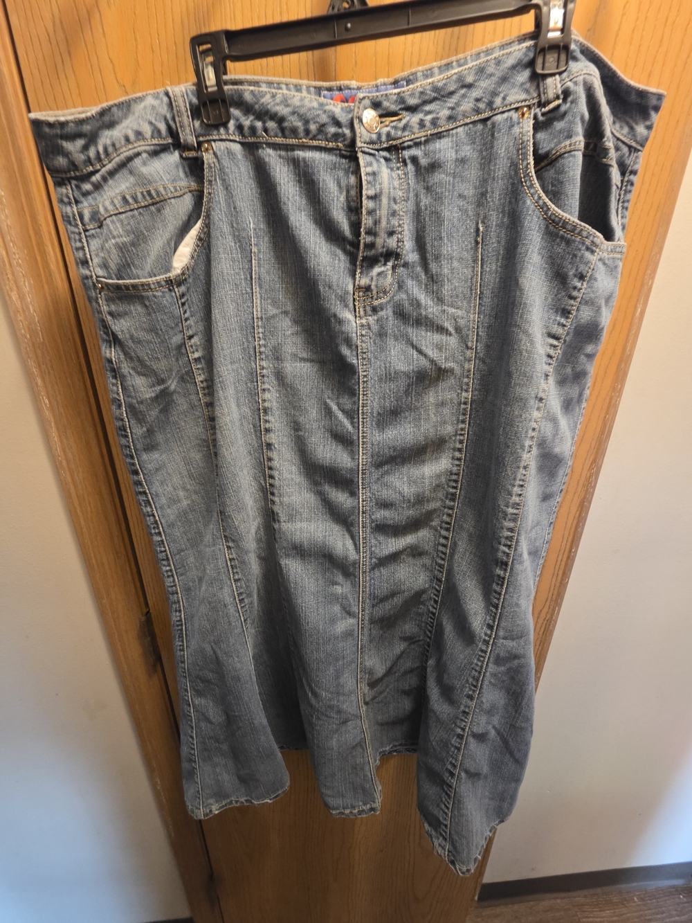 Vintage Mwah Classic Light Blue Denim Women’s Jeans Skirt 22W EUC